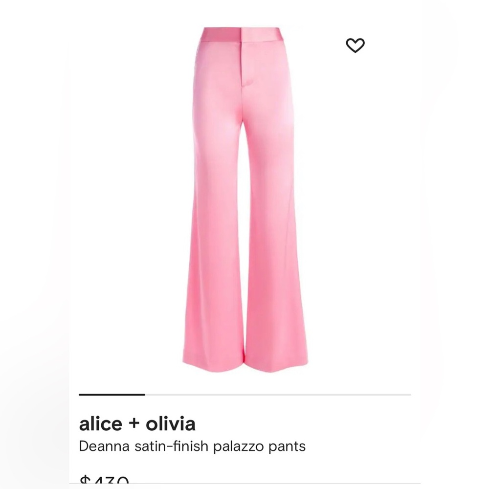 ALICE OLIVIA Pink Satin Dress Slacks